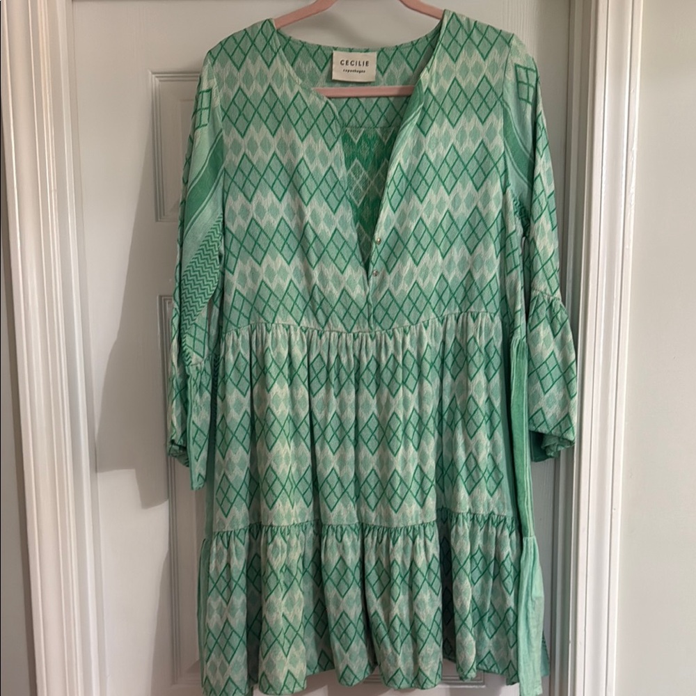 Cecilie Copenhagen Green Patterned Dress